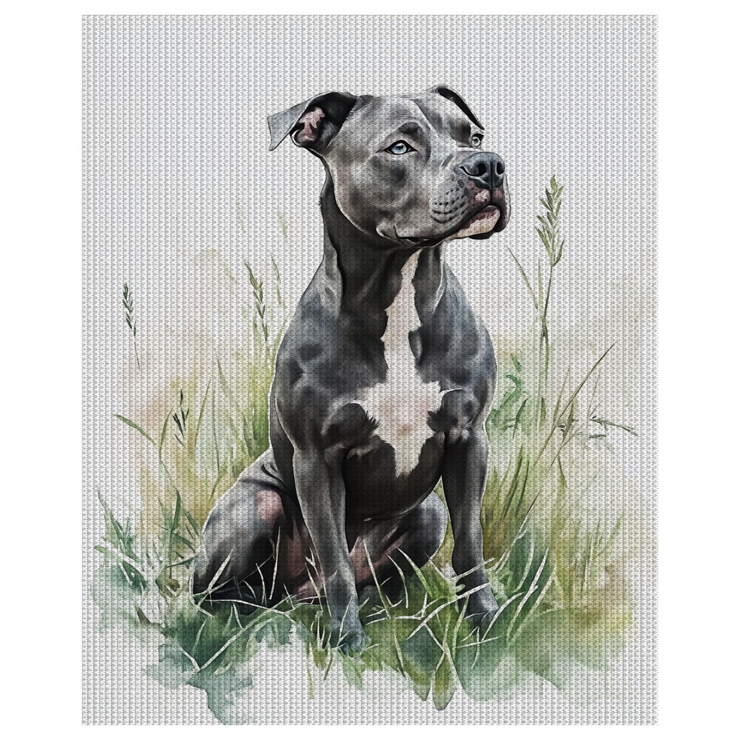 YOWKMR Pitbull Dog Cross Stitch Kits for Beginners, Cute Dog Beginner Embroidery Kit for Adults, 11CT Counted Cross Stitch Kits for Adults, Stamped Cross Stitch Kits, 16