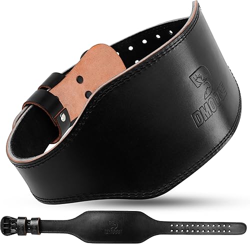 Miniatura 9 de Cinturón DMoose con hebilla de piel auténtica para weightlifting, para hombre y mujer, de 10cm y 15cm, corrector de postura para entrenamiento en 4"