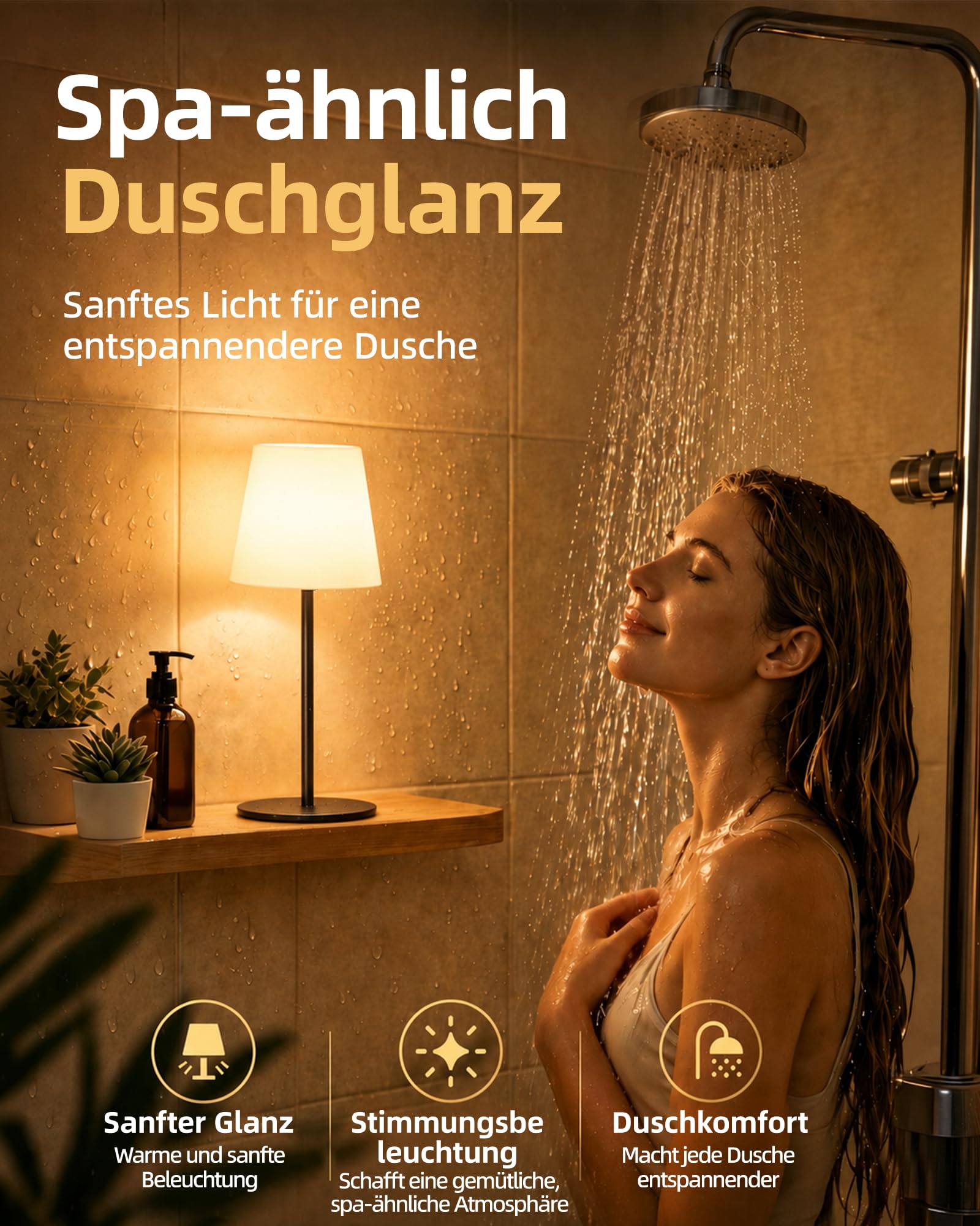 EZVALO Lampe de Chevet Sans Fil Tactile, Lampe de Table LED Rechargeable USB-C, Batterie 4500 mAh, Luminosité Réglable, 3 Couleurs, Lampe Portable pour Chambre, Salon, Extérieur (Noir, 1 Pièce)