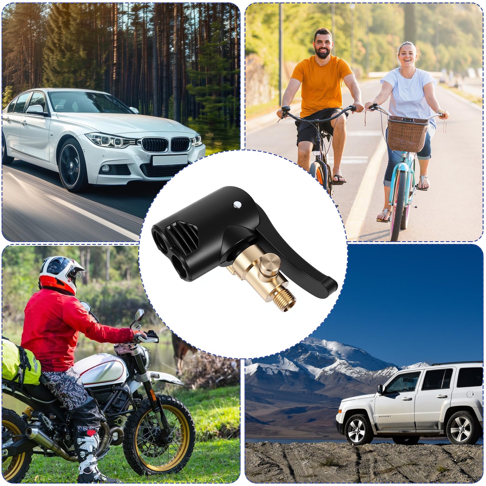 Adapter do wentylu samochodowego, 7,8 mm, przedłużka zaworu rowerowego, francuska zastawka Click Valve, wentyl samochodowy, wtyczka dźwigniowa, klips