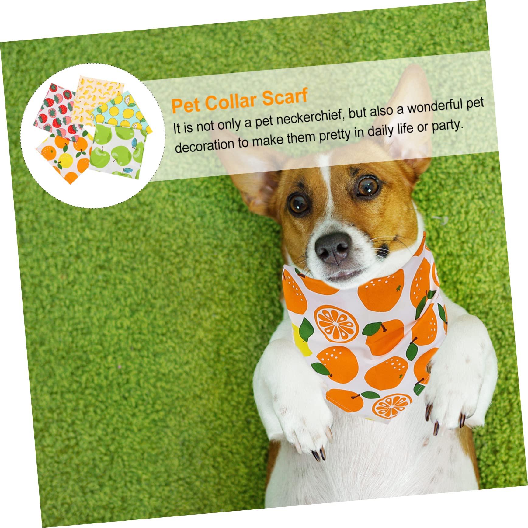 INOOMP 15pièces Bandanas pour Chien Respirant Écharpes Colorées pour Animaux Prévention Salive Et du Déversement Set De Motifs Fruits