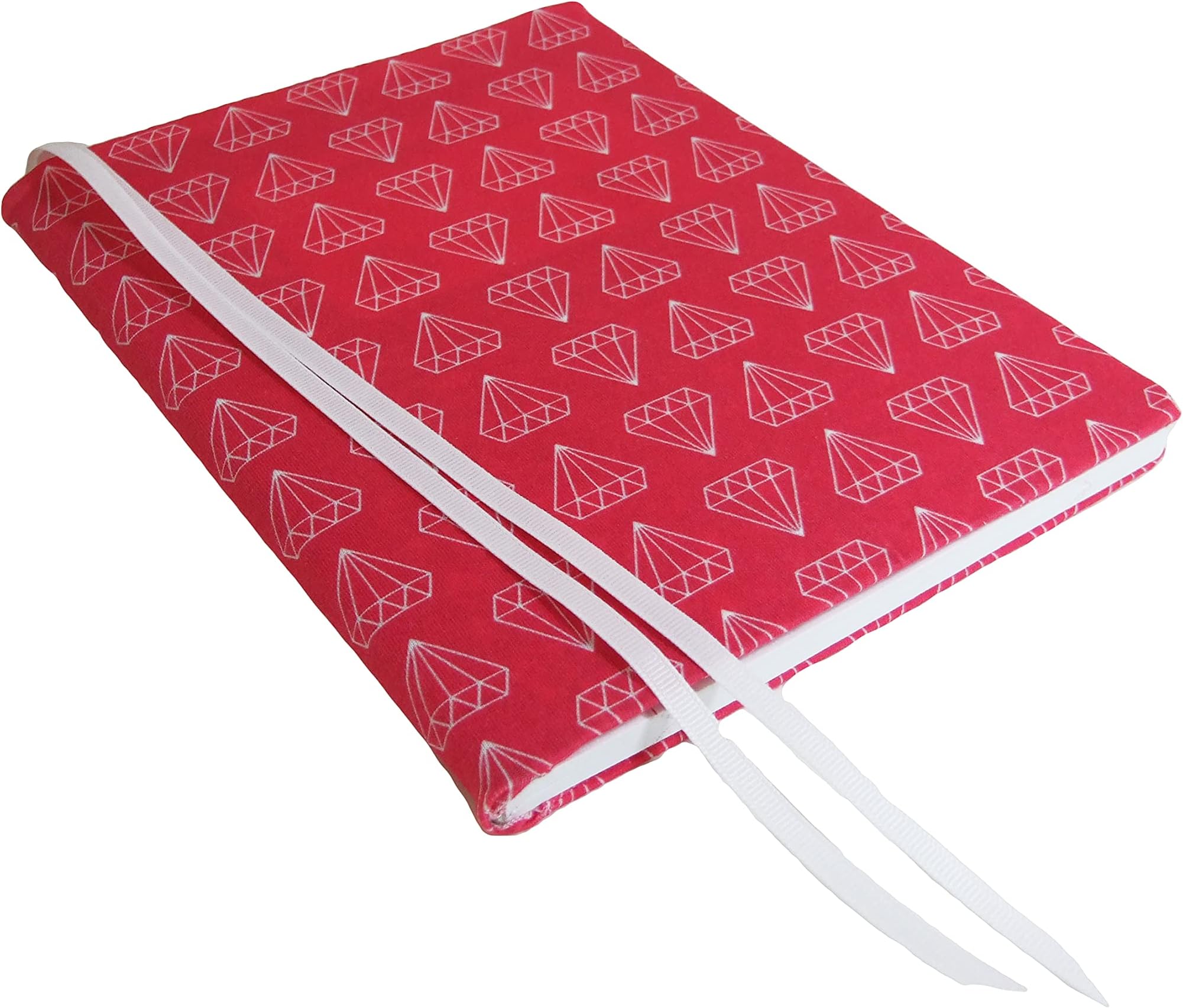 Composition Book Cover Refillable in Pink GEMS, Stretch Fabric Journal Composition Notebook Cover for Standard 9.75x7.5 (Adults)