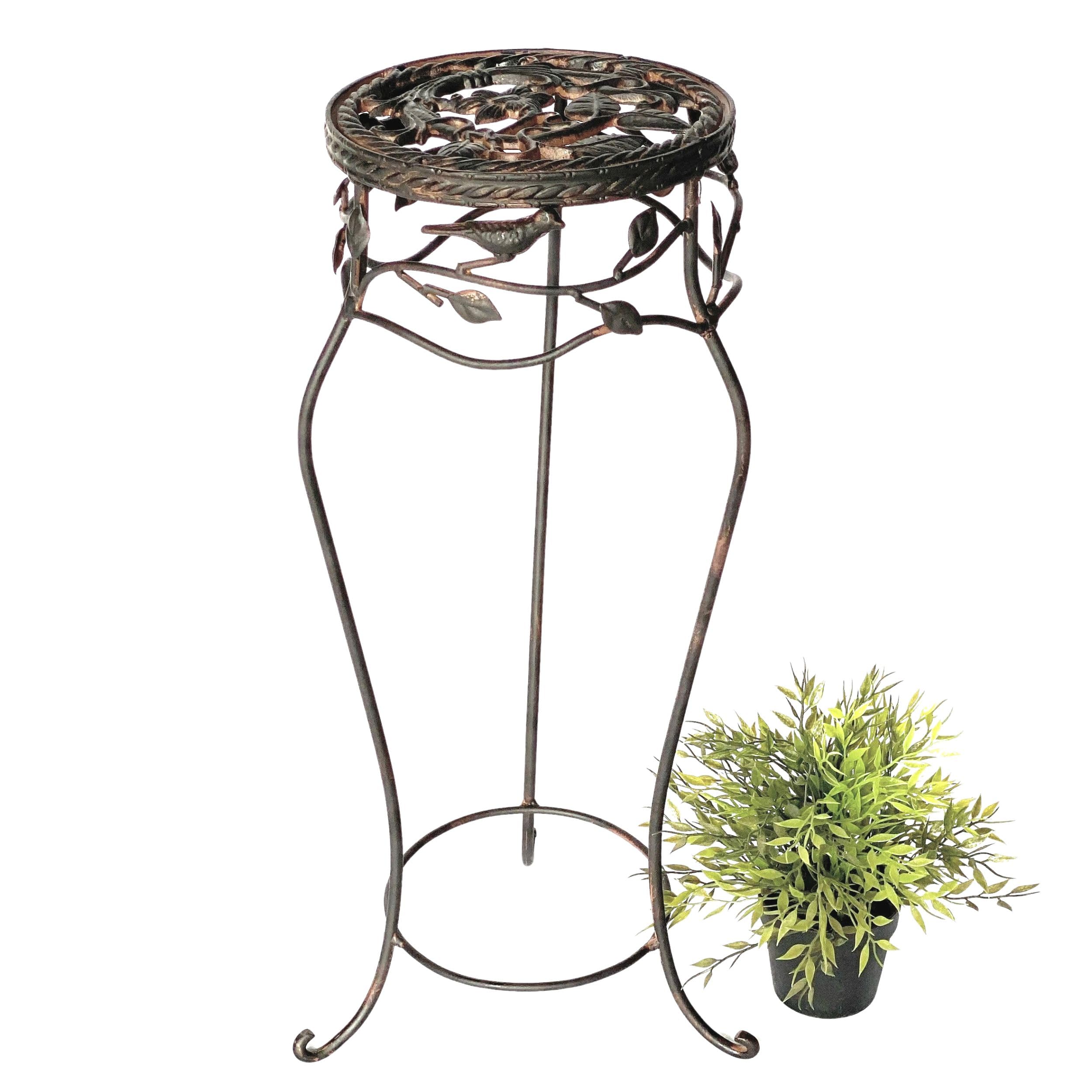 DanDiBo Taboret na kwiaty, metalowy, czarny, okrągły, 78 cm, stojak na kwiaty, 18215, kolumna na na kwiaty, stojak na kwiaty, styl vintage, (wysokość 78 cm, średnica 27 cm/L)