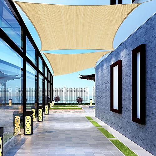 Toldo rectangular tipo vela de 4 x 8 pies, color beige, para patio, césped, jardín, actividades al aire libre, malla con bloqueo UV de grado Toldo rectangular tipo vela de 4 x 8 pies, color beige, para patio, césped, jardín, actividades al aire libre, malla con bloqueo UV de grado