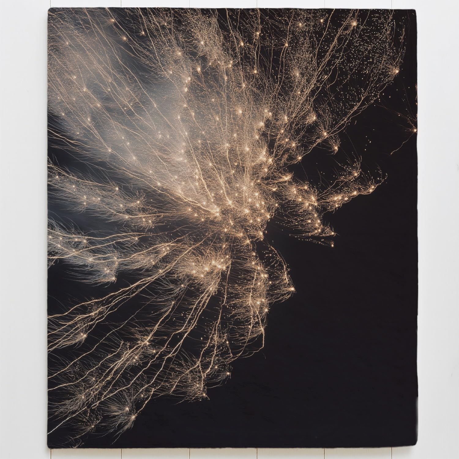 Genérico Manta de Franela Manta de Cama de Doble Cara y Extra Gruesa Frazada de Sofá Ligera y Suave al Tacto Invierno Mullida y Térmica 150 x 200 cm Amarillo Estético Paisaje Lámpara
