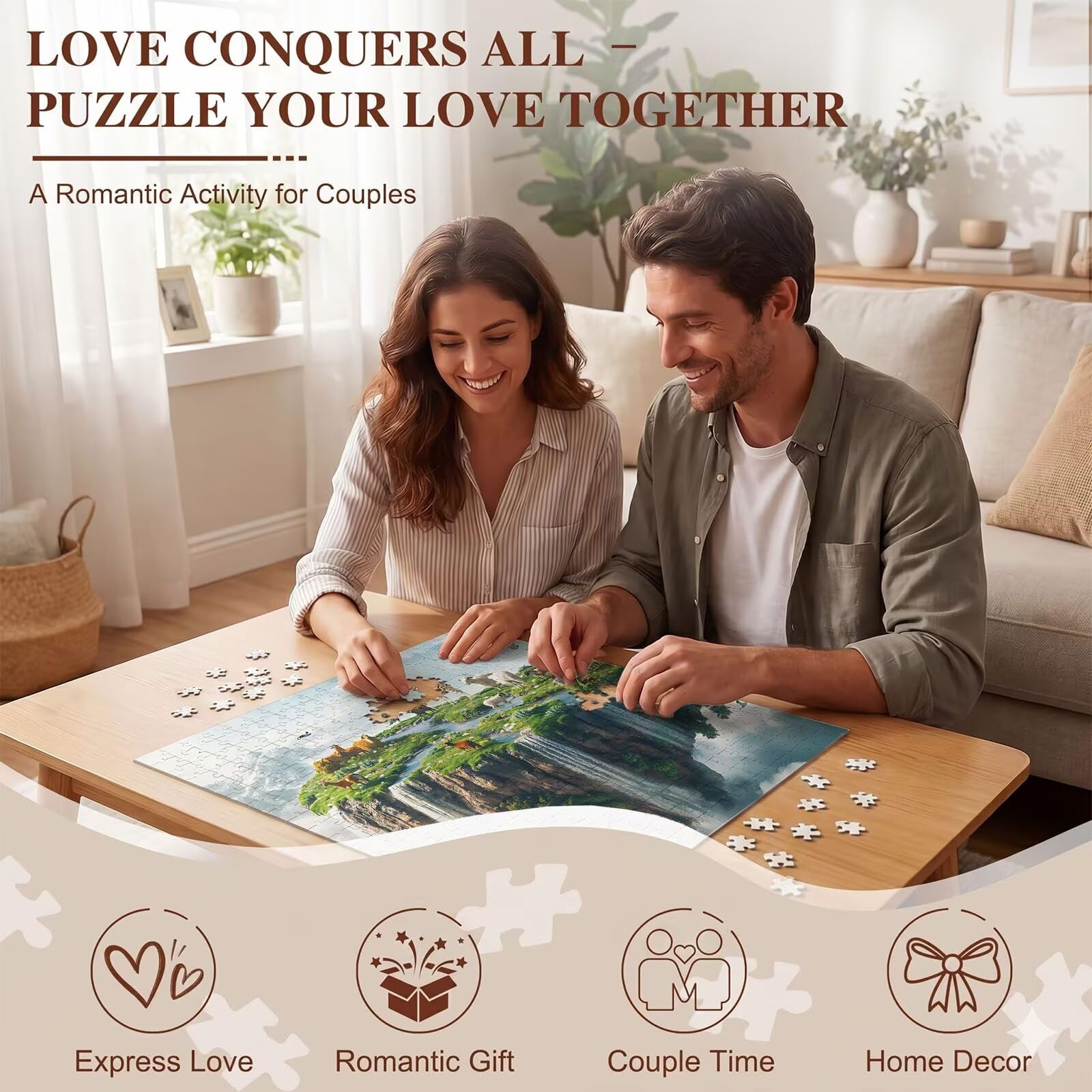 Puzzle 2000 Teile, Holzpuzzle Erwachsene 99 x 70 cm, Kniffliges Denksport Spiel, Großer Puzzlespaß für anspruchsvolle Liebhaber,Familienspiel, Puzzles für Dekor und Geschenk Tier kleine Insel-2 f0-160