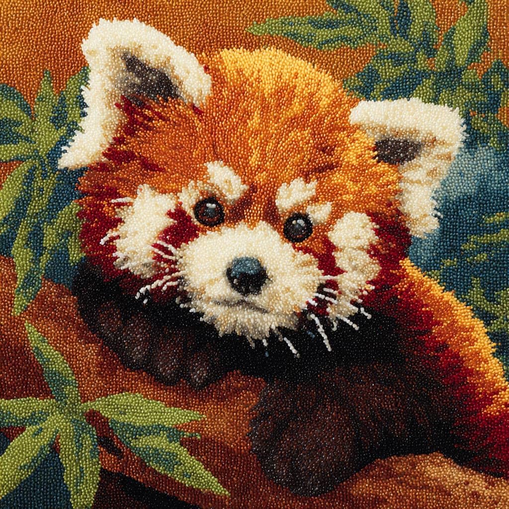 WallustrioaW Latch Hook Kits for Adults Beginners,Animal red Panda