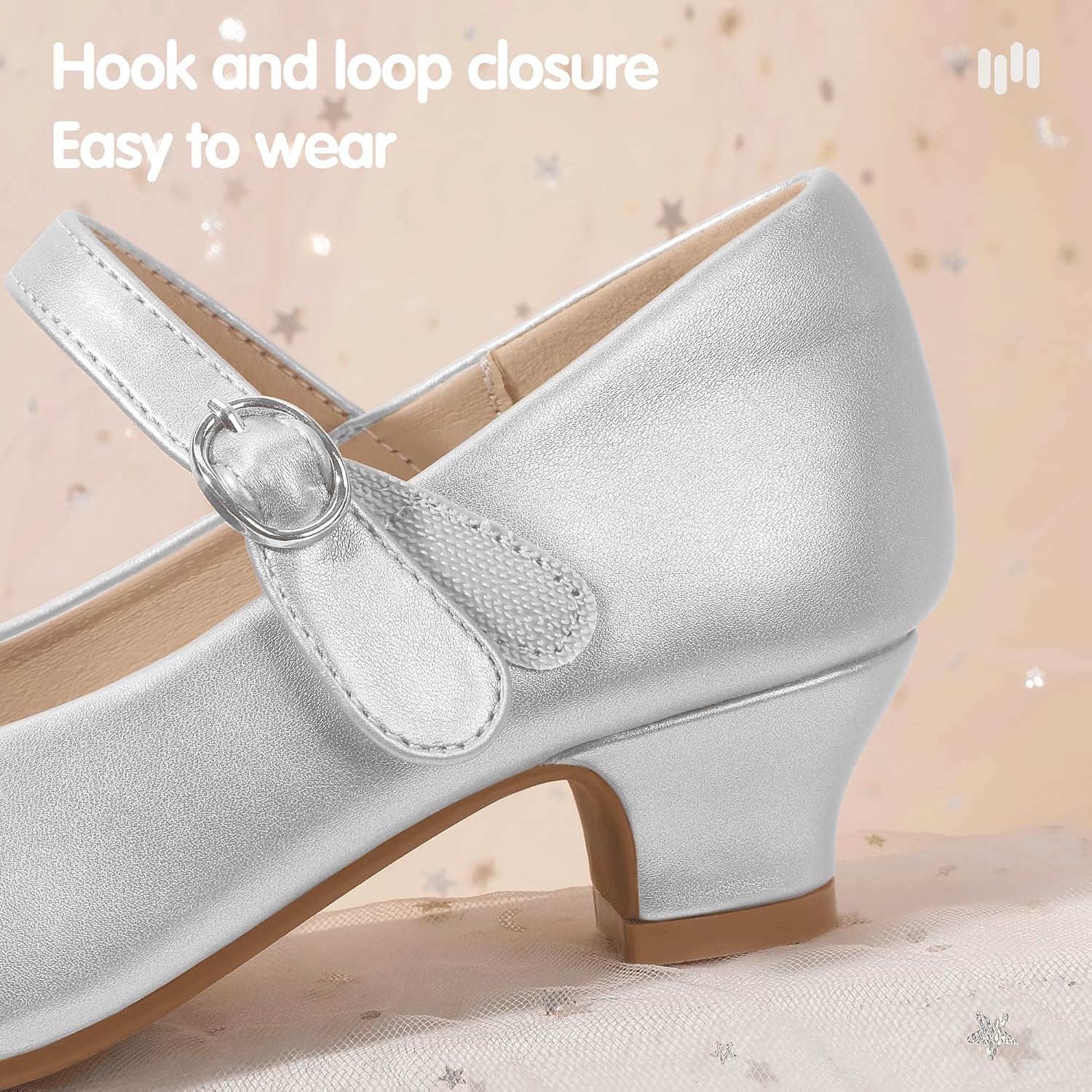 Hehainom Girls Heels Dress Shoes Rhinestone Bows Toddler Kids Pumps Shoes