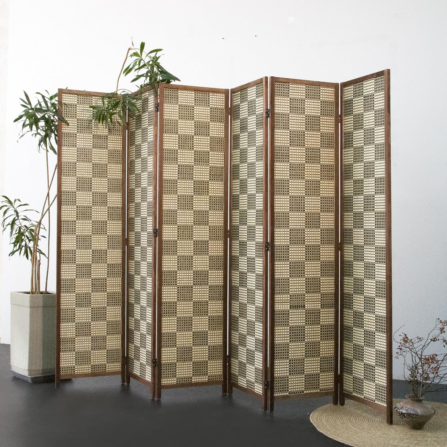 Photo 1 of Furnnylane 6 Panel Room Divider - 5.6 ft Tall Bamboo Privacy Screen