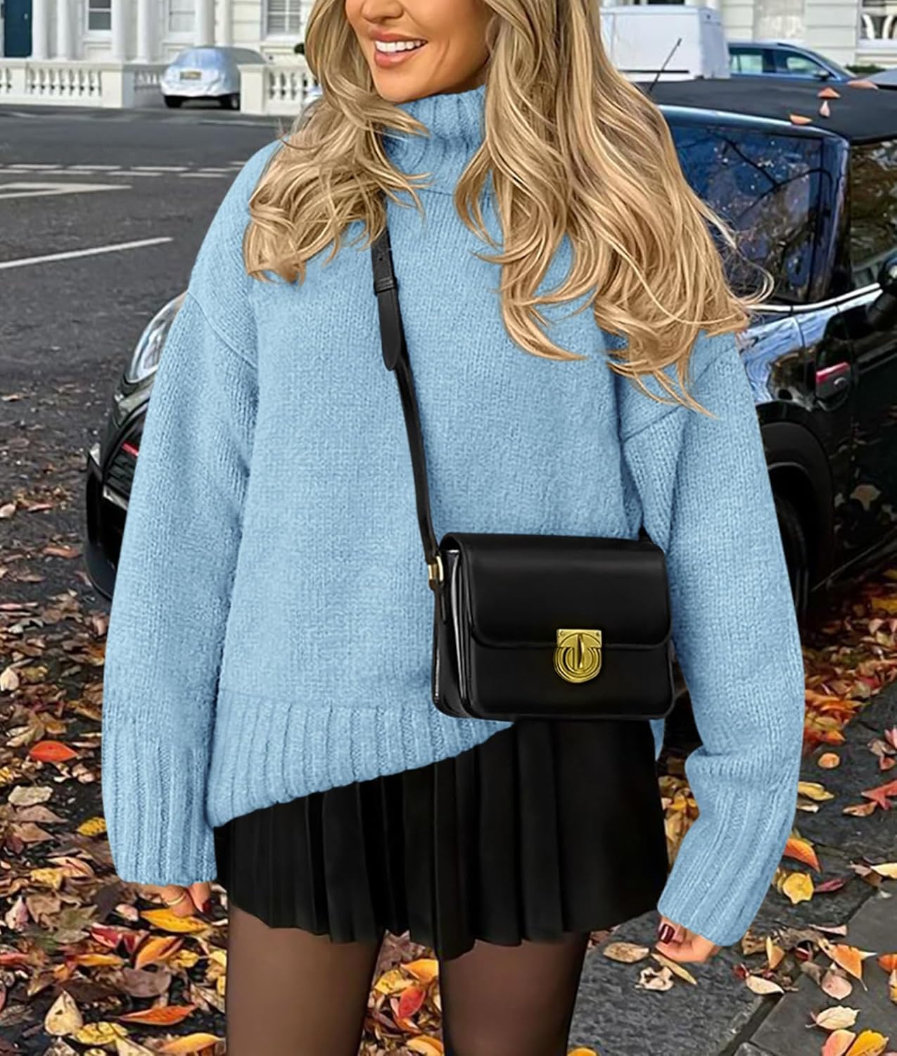 PRETTYGARDEN Women's 2025 Fall Oversized Sweaters Turtleneck Casual Long Sleeve Chunky Knit Pullover Tops Winter Clothes - Image 6