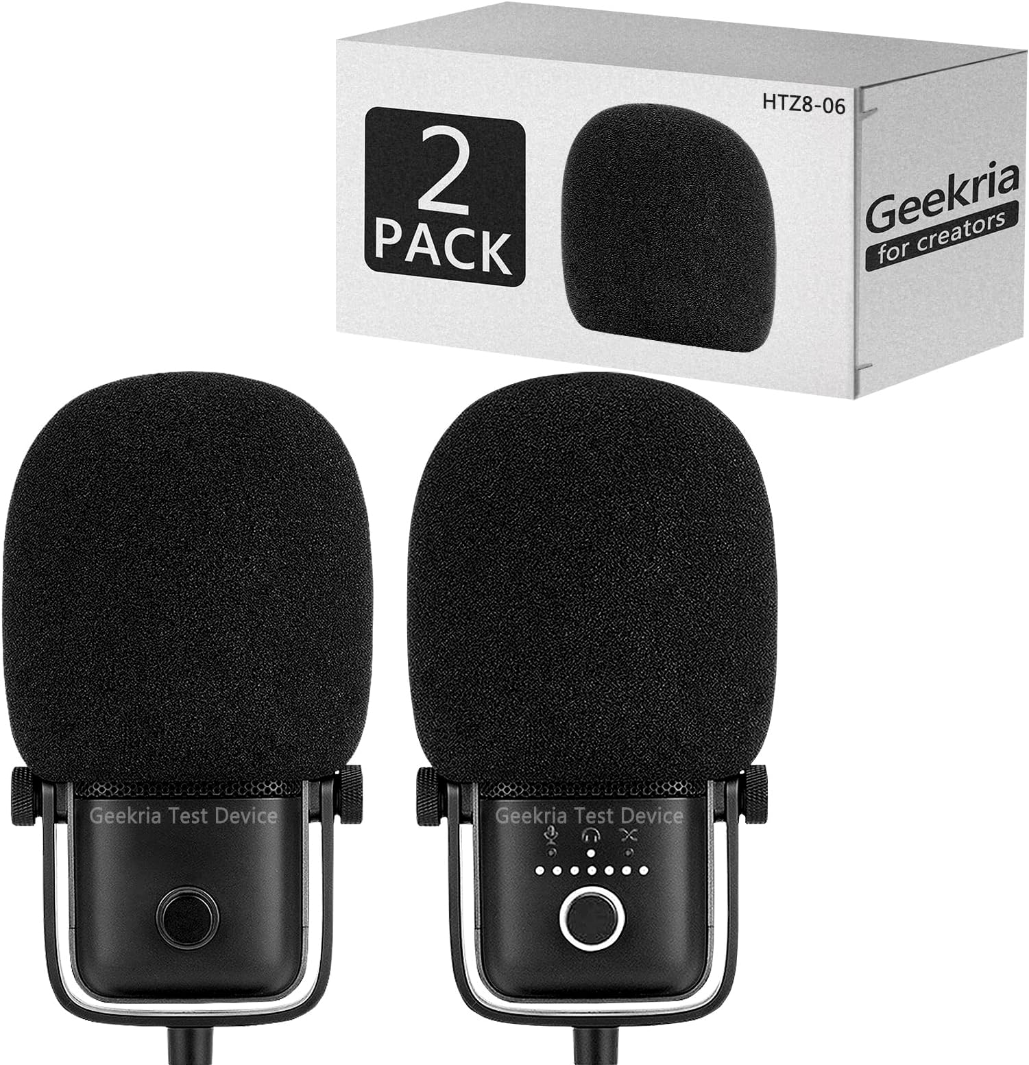 for Creators Foam Windscreen Compatible with Elgato Wave:1, Wave:3 Microphone Antipop Foam Cover, Mic Wind Cover, Sponge Foam Filter (Black 2 Pack)