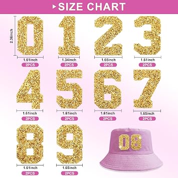 20pcs Bling Rhinestone Numbers Patches Glitter Iron on Number Patches Number 0-9 Rhinestone Patch Rhinestones Adhesive Applique Patch for Clothing Shoes Bags Hats Repair Decoration(Gold)