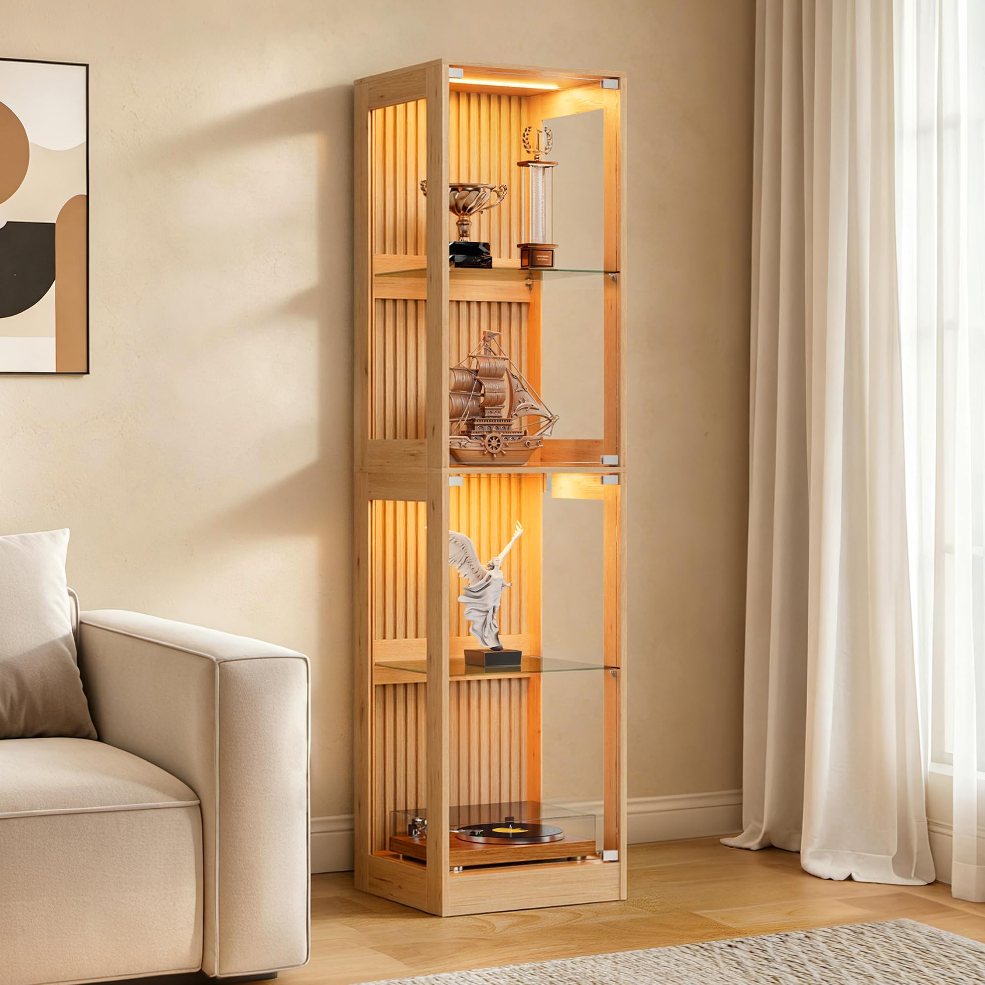 AMERLIFE 16-Inch RGB Display Cabinet with Glass Doors
