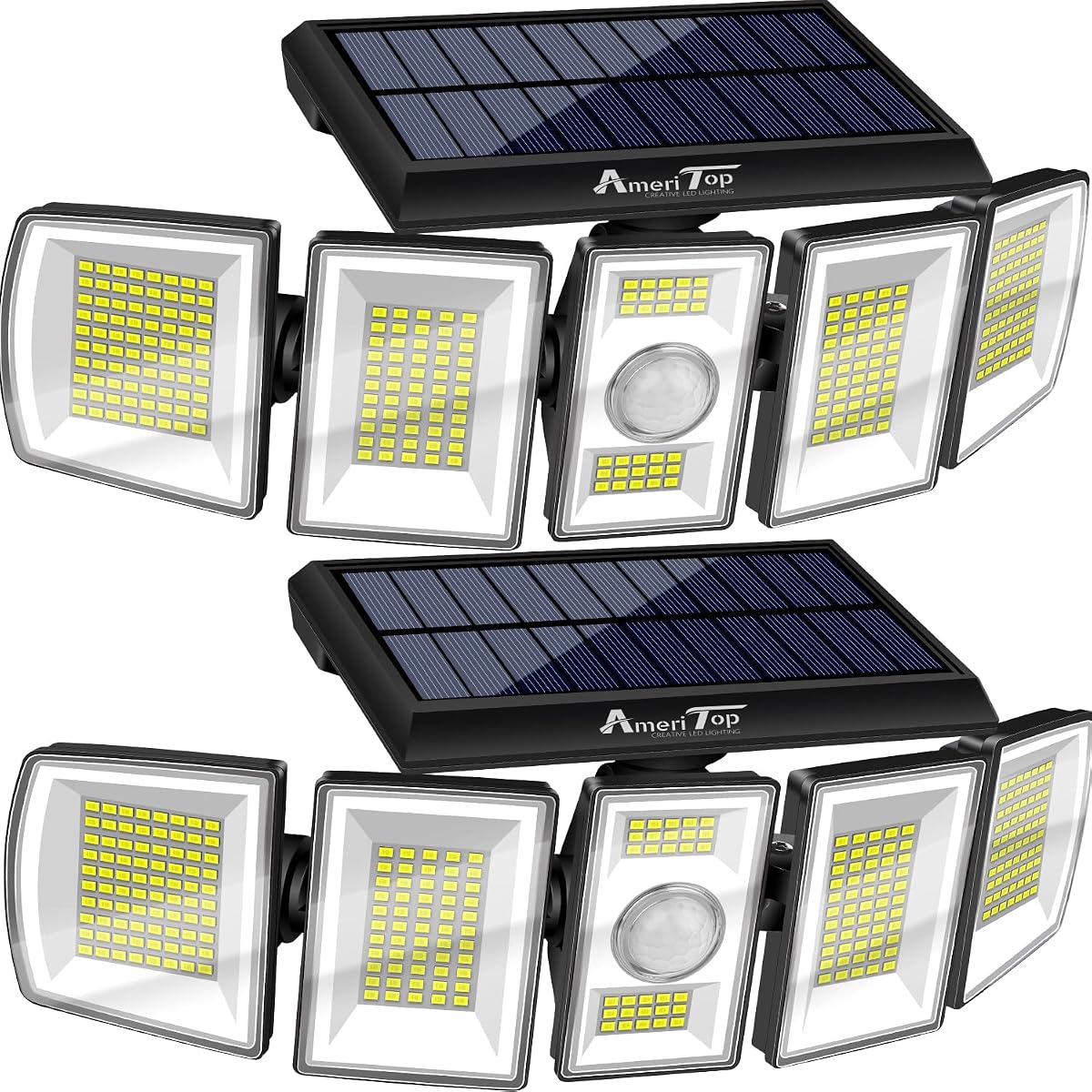 AmeriTop Solar Lights Outdoor 300 LED Motion Sensor, 7000K, 2 Pack, IP65
