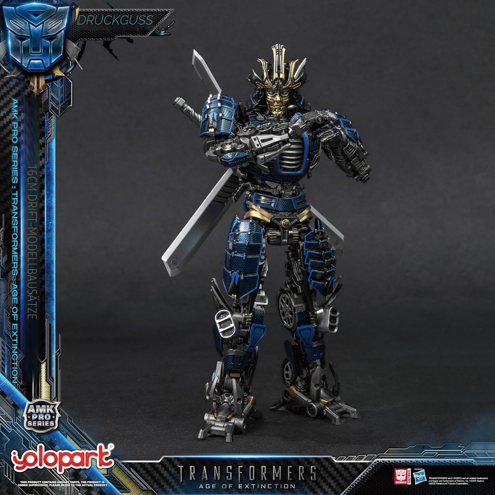 YOLOPARK Transformers Spielzeug Age of Extinction Drift Action-Figur, AMK PRO Serie 6,3 Zoll hochgradig artikuliertes Transformers Modellbau-Set für Altersgruppe 15 und älter, kein Umbau erforderlich