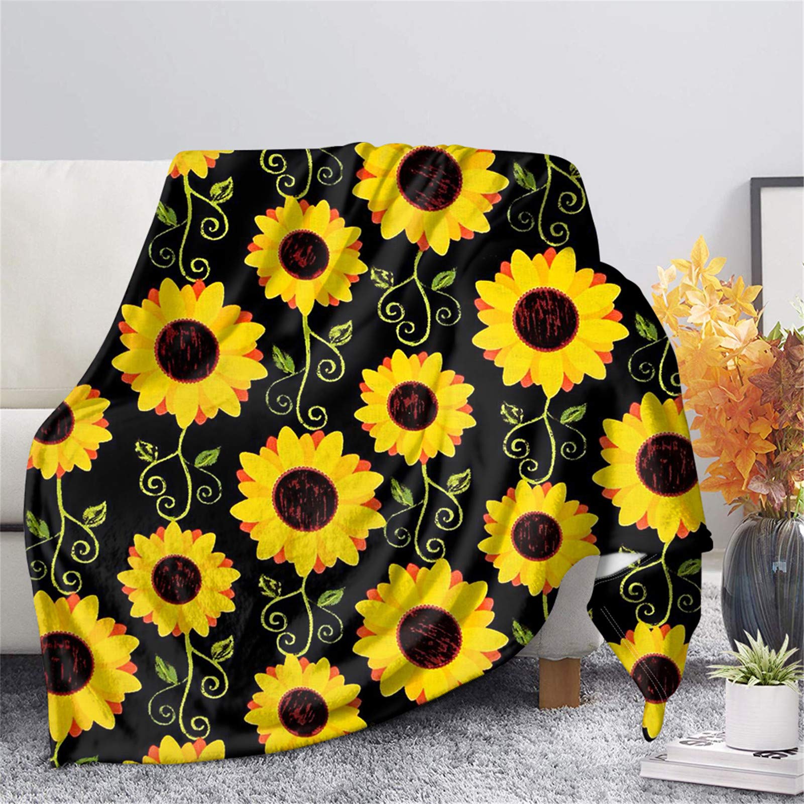 COEQINE Überwurfdecke – Kuschelige Flanell-Decke Mit Blumen-Vogelmuster Für Couch & Bett