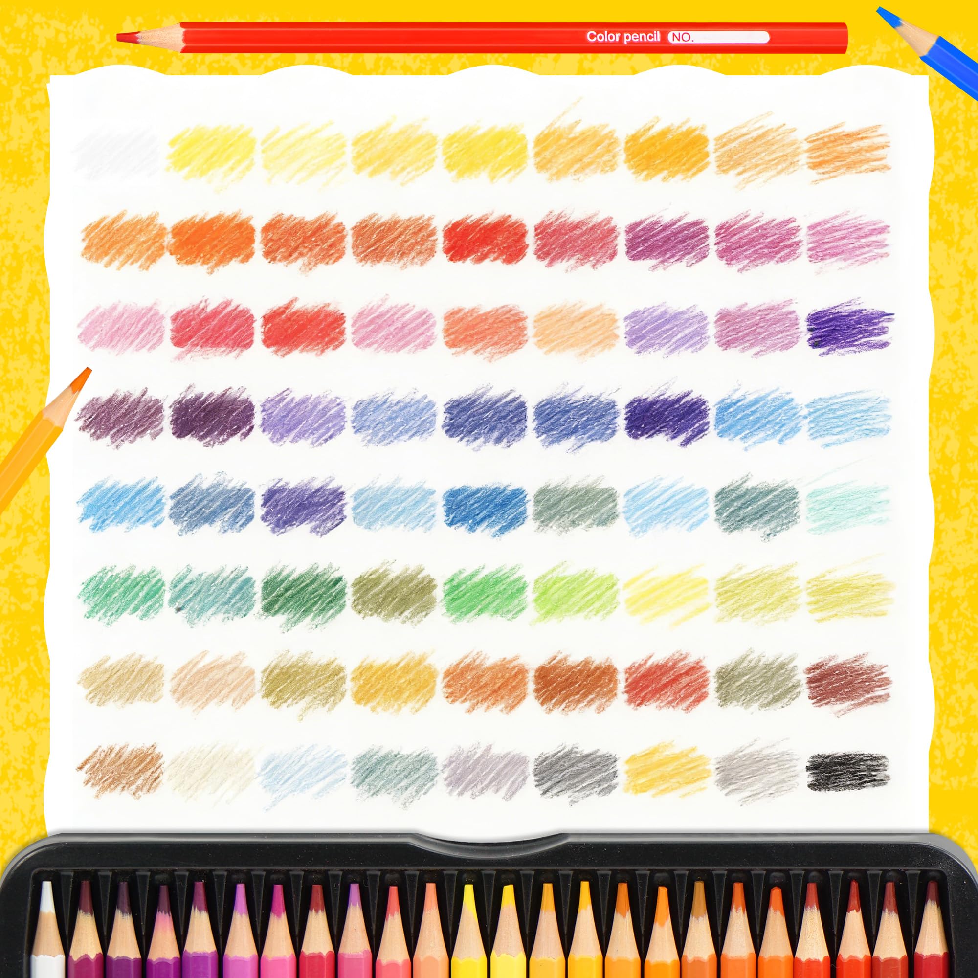 Lot de 72 crayon de couleurs de qualité pour adultes, artistes professionnels et coloristes, fournitures artistiques pour enfants débutants, crayons de couleur pour étudiants