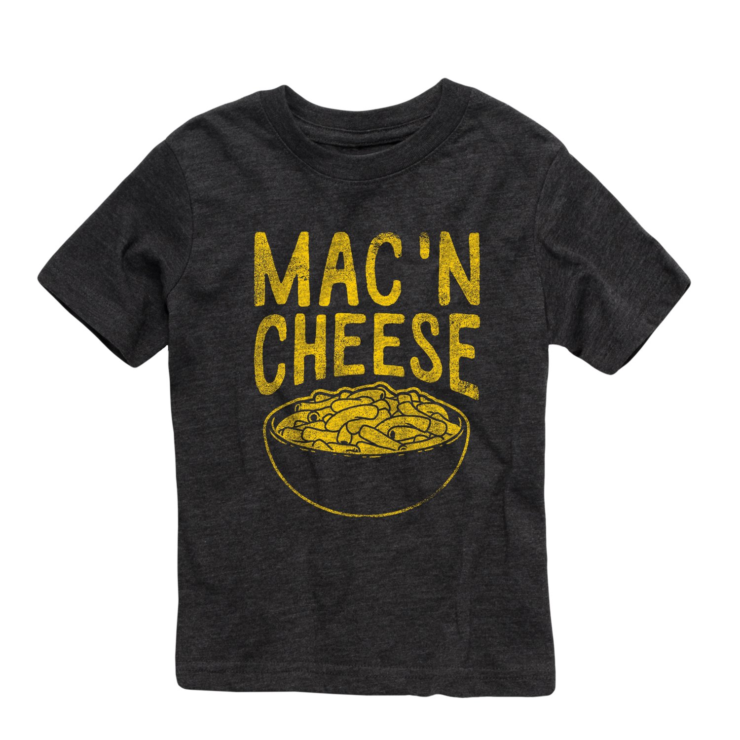 Instant Message - Mac and Cheese - Toddler Short Sleeve T-Shirt - Size 4T Heather Charcoal
