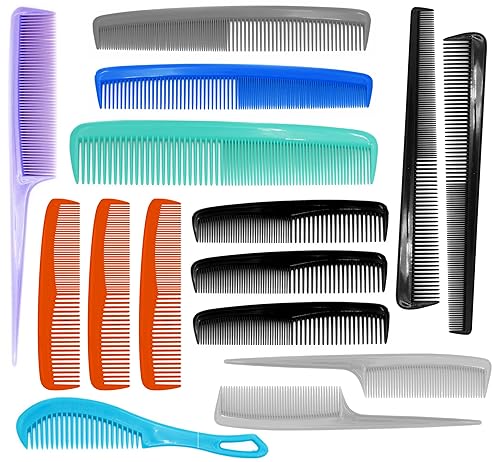Juego de peines para el cabello, 15 piezas, varios colores, fabricado en Estados Unidos