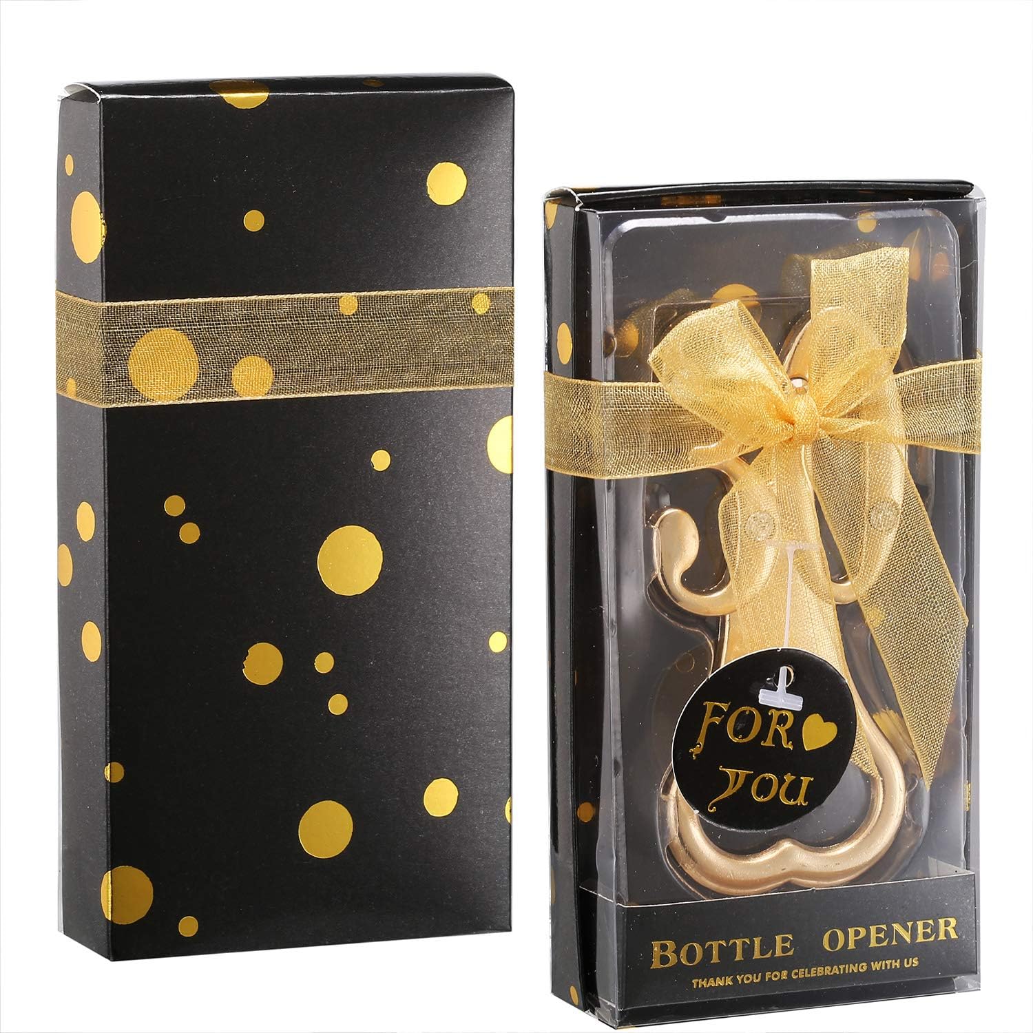 PARTYGOGO 36 PCS 30th Birthday Bottle Openers for 30th Birthday Party Favors 30 Black and Gold Theme Birthday Party Decoration Wedding Anniversaries Souvenirs Favors Gifts (Black 30th, 36)