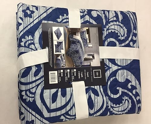 Chic Home Napoli - Juego de edredón reversible de 2 piezas, tamaño individual, azul marino