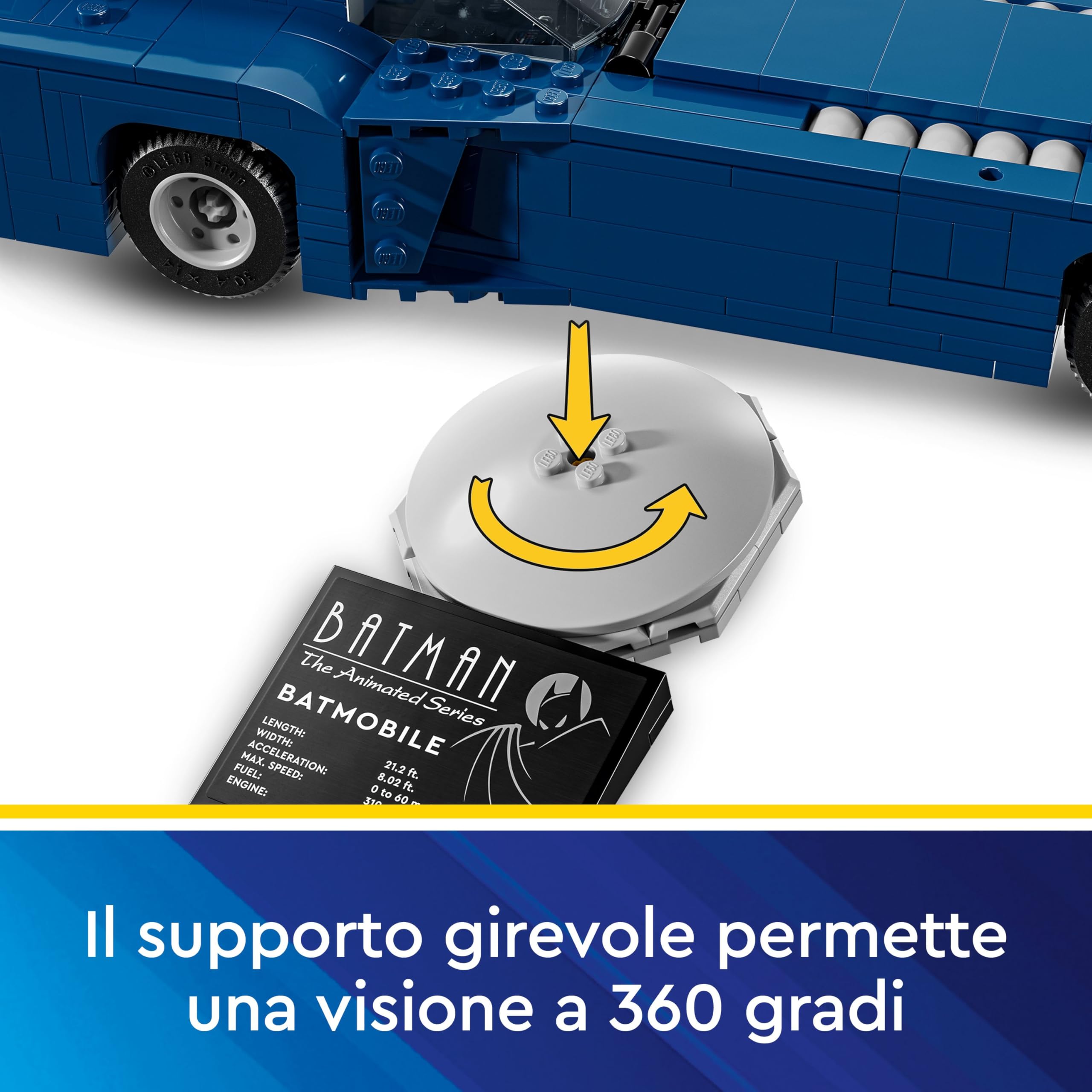 LEGO DC Batman con Batmobile vs. Harley Quinn e Mr. Freeze, Macchina Giocattolo da Costruire del Supereroe della Serie Animata con 3 Minifigure, Gioco per Bambini da 8 Anni, Regalo da Collezione 76274