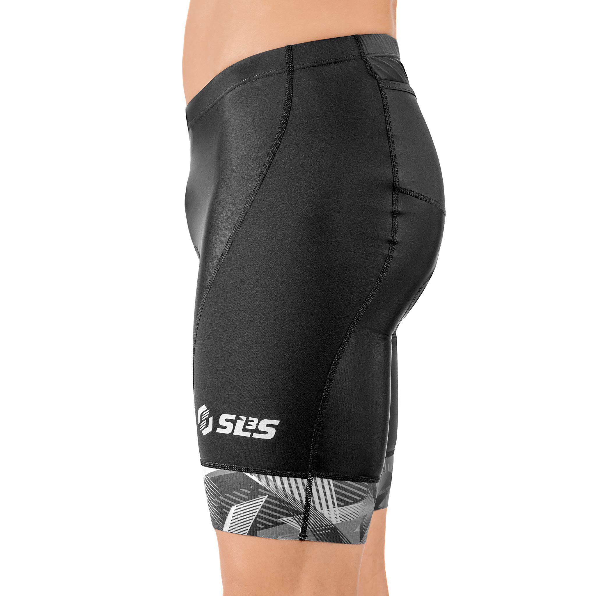 SLS3 Męskie szorty triathlonowe | Tri Short | Tri Shorts dla mężczyzn | 2 kieszenie | Black FX | Zaprojektowane przez sportowców