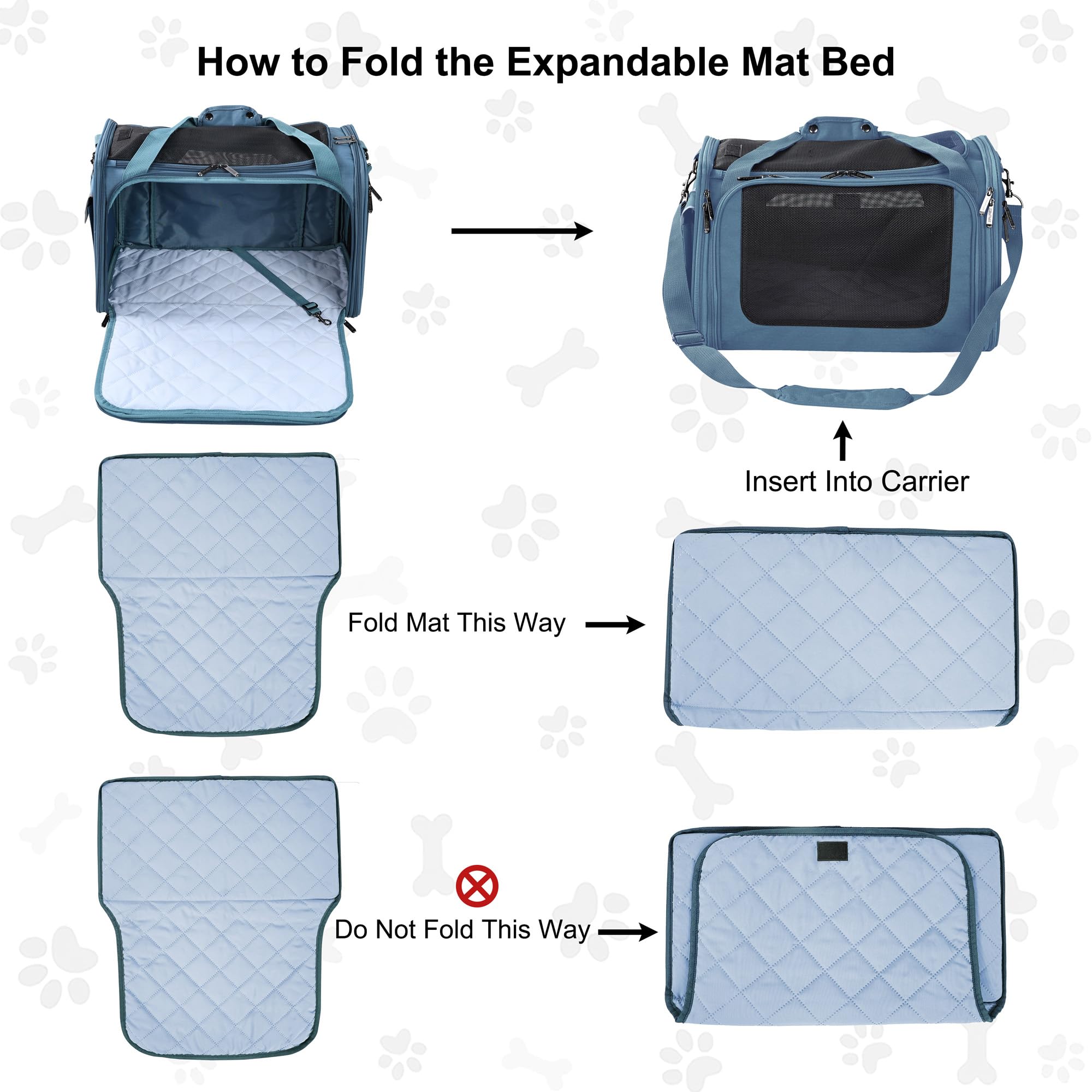 EliteField Deluxe Soft-Sided Pet Carrier (3 Year Warranty, Airline Approved), Travel Bag for Dogs, Cats & Small Pets, with Expandable Mat - image 7