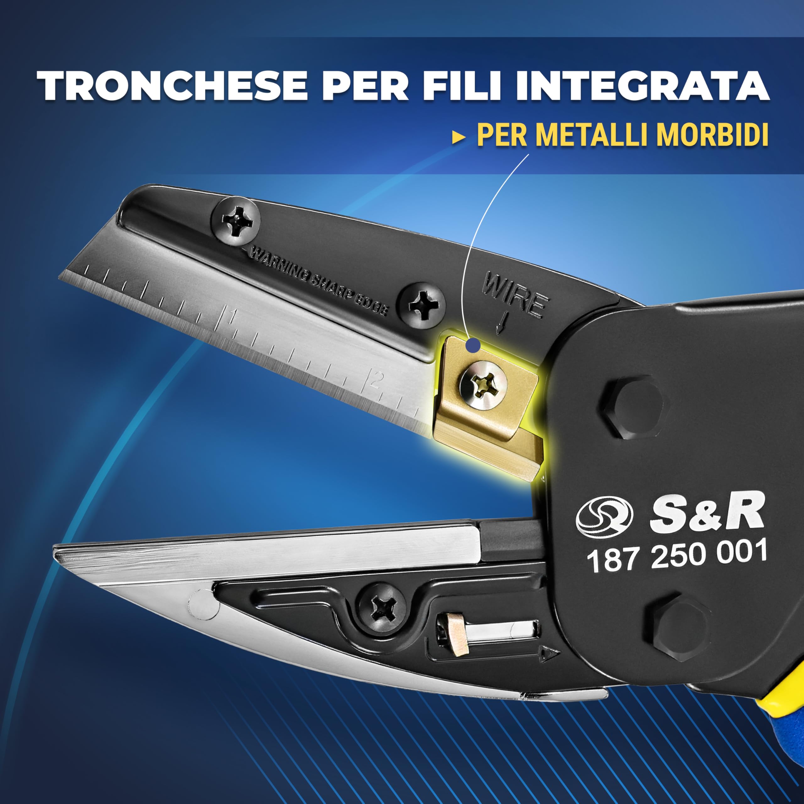 S&R Forbici Elettricista Cesoie Multiuso Cavi Gomma Cuoio Plastica