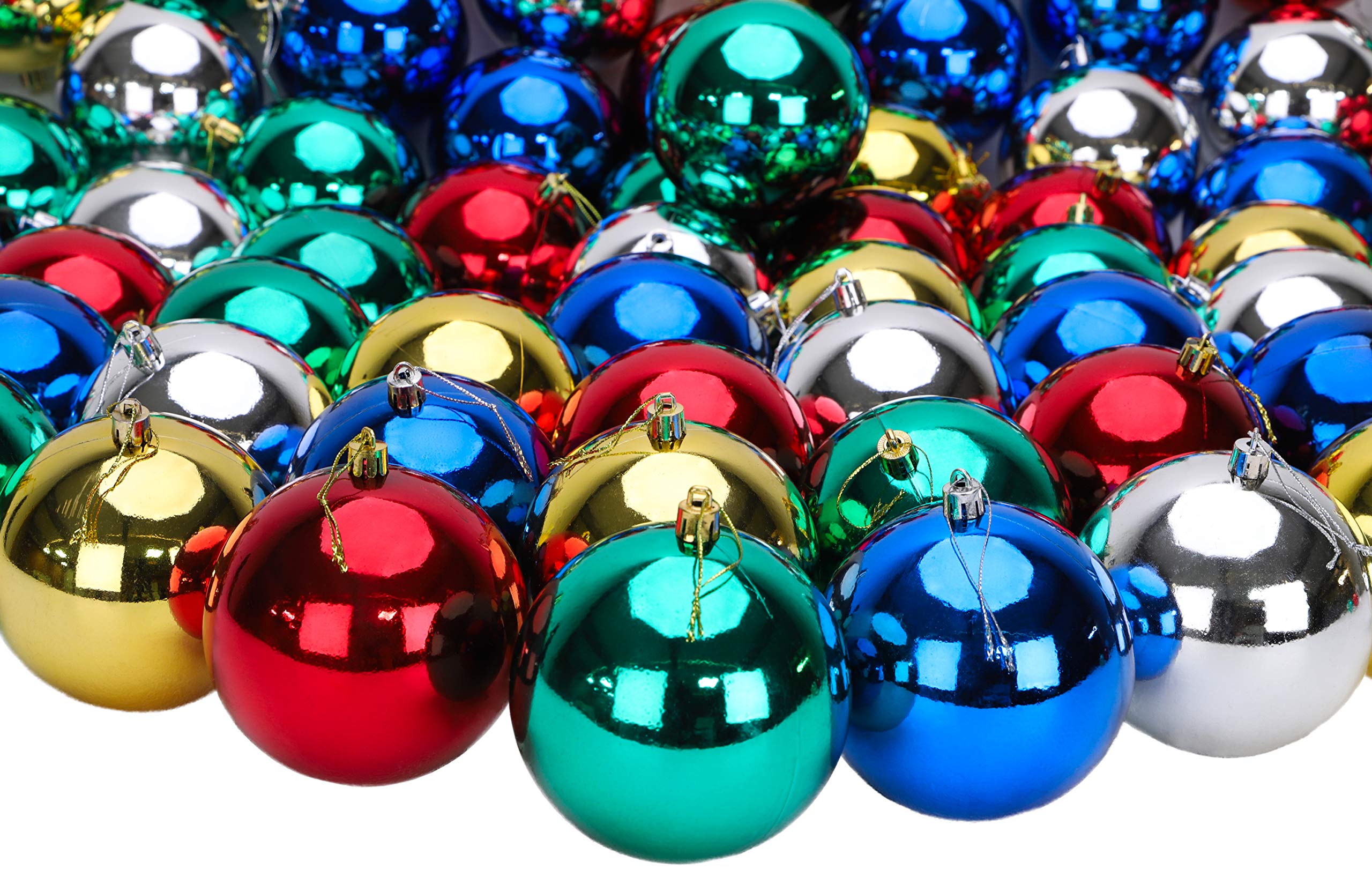 Toyland Assorted Toyland® 144 Extra Large 100Mm Christmas Baubles - Christmas Tree Decorations (Assorted)