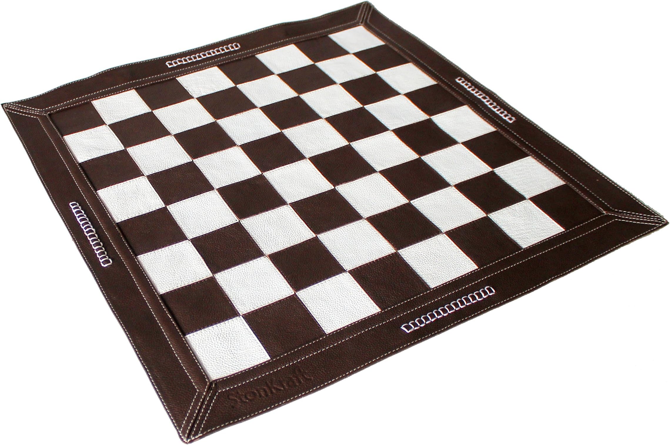 StonKraft Big Size 19" X 19" Genuine Leather Chess Board - | Roll-Up Tournament Chess | Tournament Roll- Up Chess