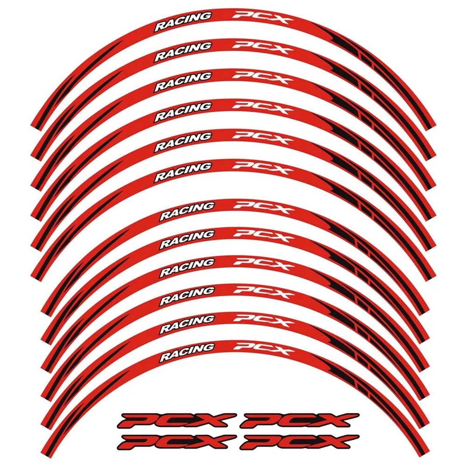 Motos Stickers Wheel Decal 14" 13" Reflective Sticker Vinyl Rim for PCX125 PCX160 PCX150(Color17)