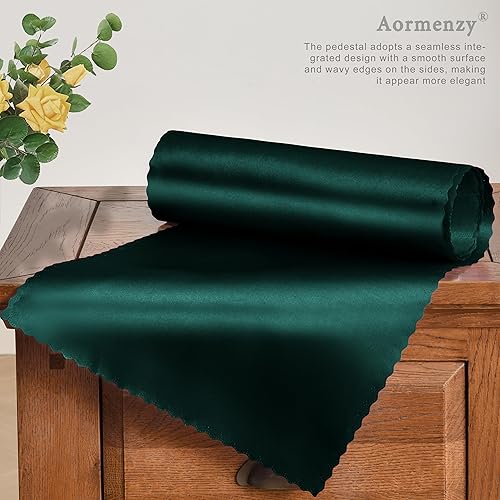 Miniatura 3 de Aormenzy 12 caminos de mesa de satén verde cazador de 12 x 108 pulgadas, caminos de mesa sedosos para boda, decoración de mesa elegante, caminos de