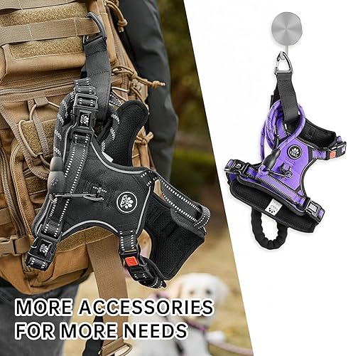 Miniatura 6 de NESTROAD Arnés para Perro Sin Tirones, Arnés de Chaleco Oxford Ajustable con Correa, Arnés Reflectante Sin Ahogo para Mascotas con Mango Suave de