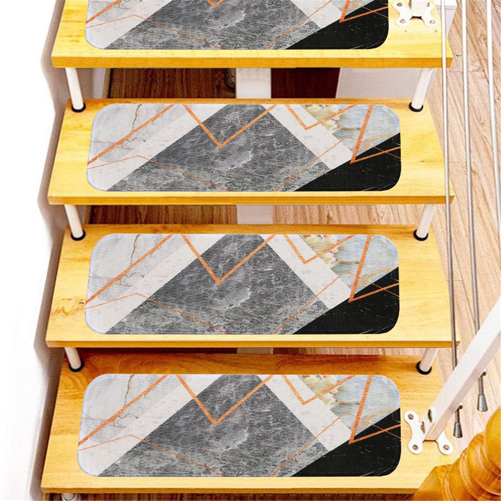 Treppenstufen Teppich 4 Stück 20x80cm - Rutschfeste Laufflächen Für Innen