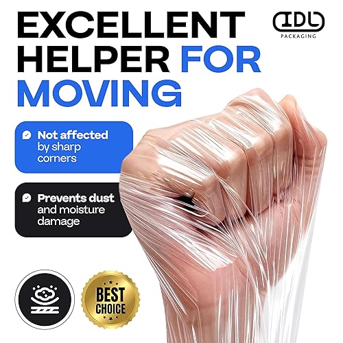 Miniatura 3 de IDL Packaging Mini rollo elástico de 5 pulgadas, 700 pies, calibre 120 (paquete de 1) con un mango de cartón extendido, envoltura de plástico