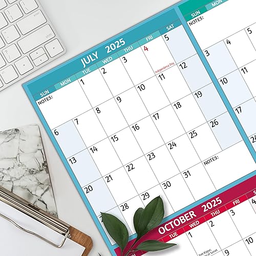 Miniatura 6 de Calendario de borrado en seco 2024, calendario anual grande de pared 2024, 38.2 x 25.2 pulgadas, calendario reversible de 2 lados 2024,