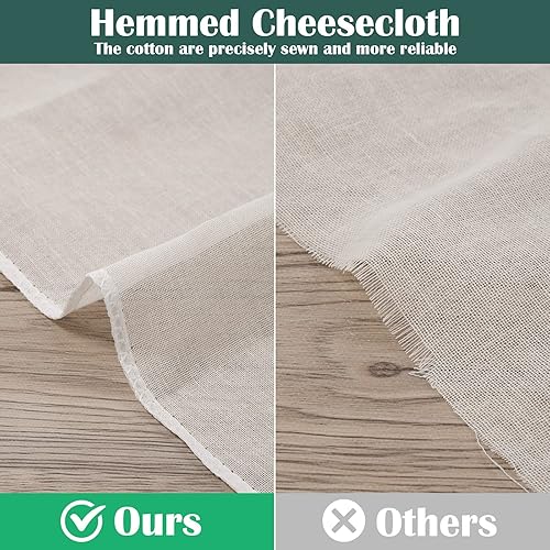 Miniatura 3 de Reginary - 24 piezas de paños de queso de 20 x 20 pulgadas a granel, grado 100, paño de queso con dobladillo para colar, de algodón sin blanquear
