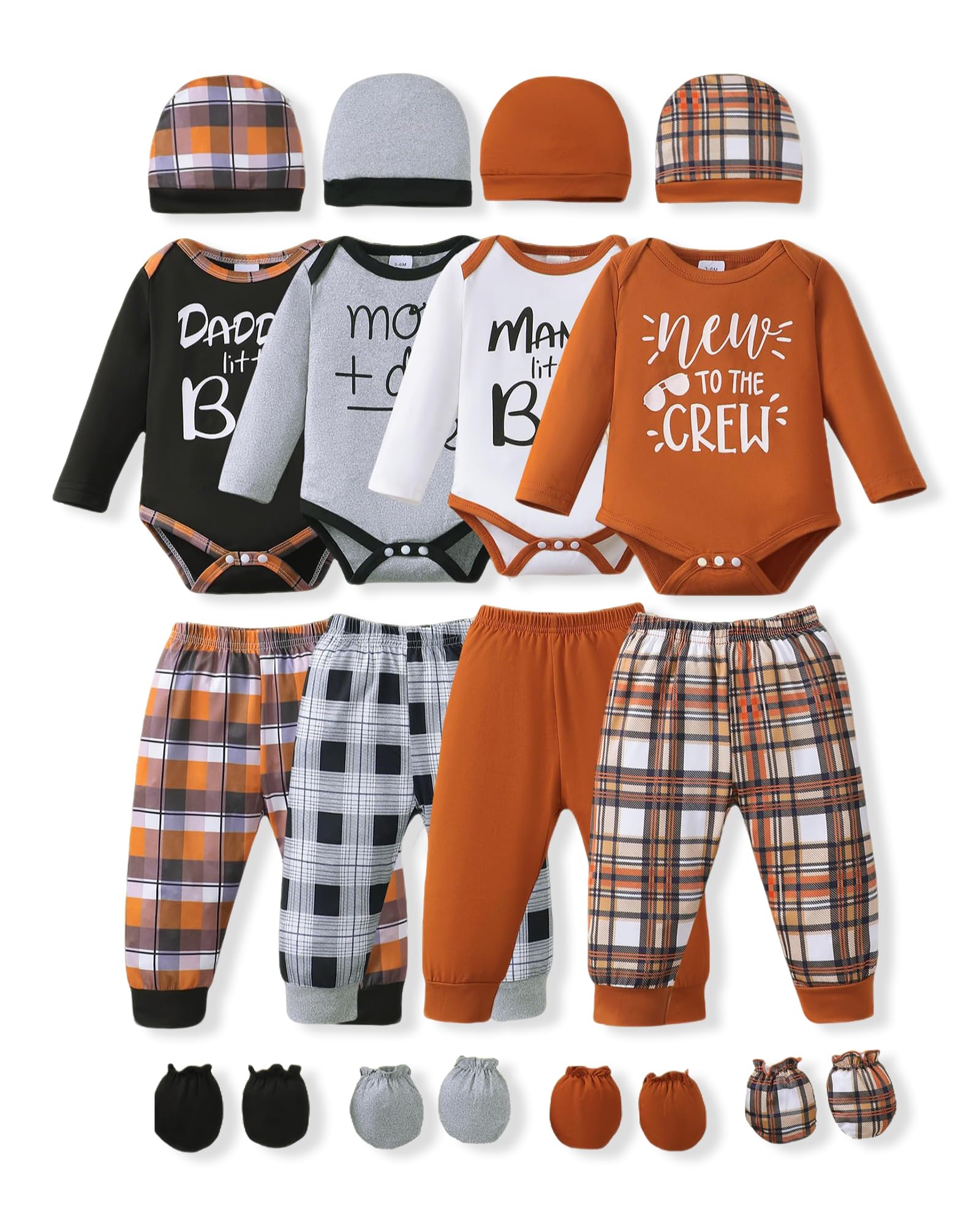 Newborn Baby Boy Girl Clothes Unisex Preemie Infant Must Have Pants Set Outfits 0-18 Months 20 Pcs Essentials Gift