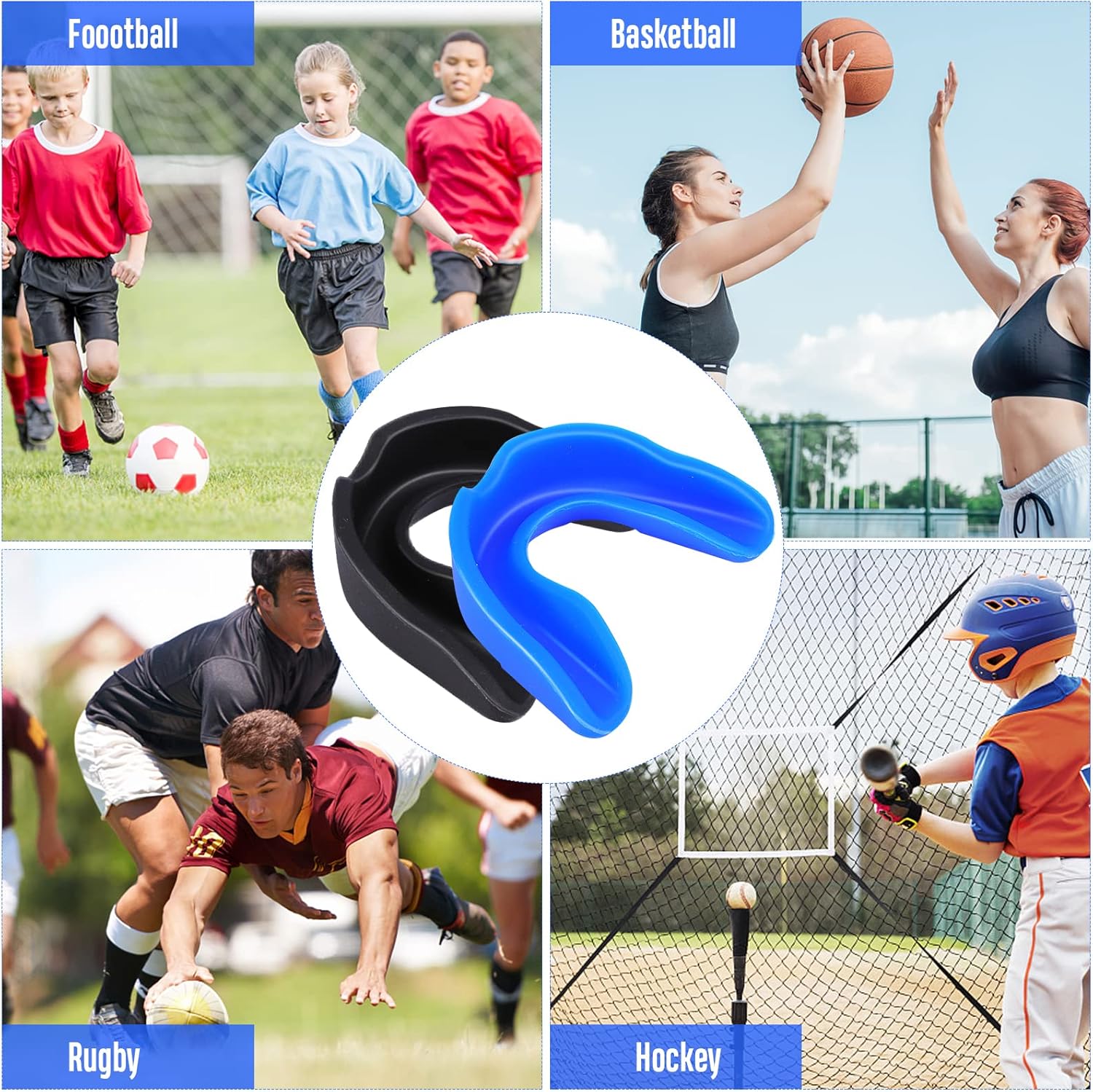 10 Pieces Sport Mouth Guards,Mouth Protection Athletic Mouth Guard for Kids,Soft Youth Mouthguard,BPA Free,No Boiling Required Mouth Guard Sports for Boxing Football Basketball Lacrosse(Multi-Color)