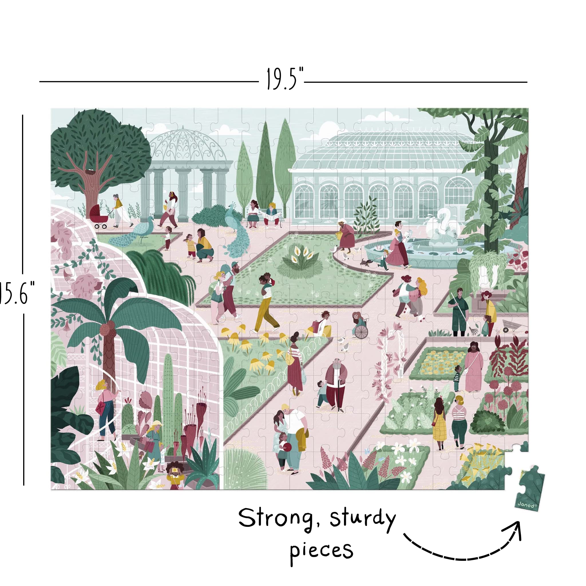 Janod 200 Piece Botanical Garden Puzzle - Ages 7+ - J02672 - Image 3
