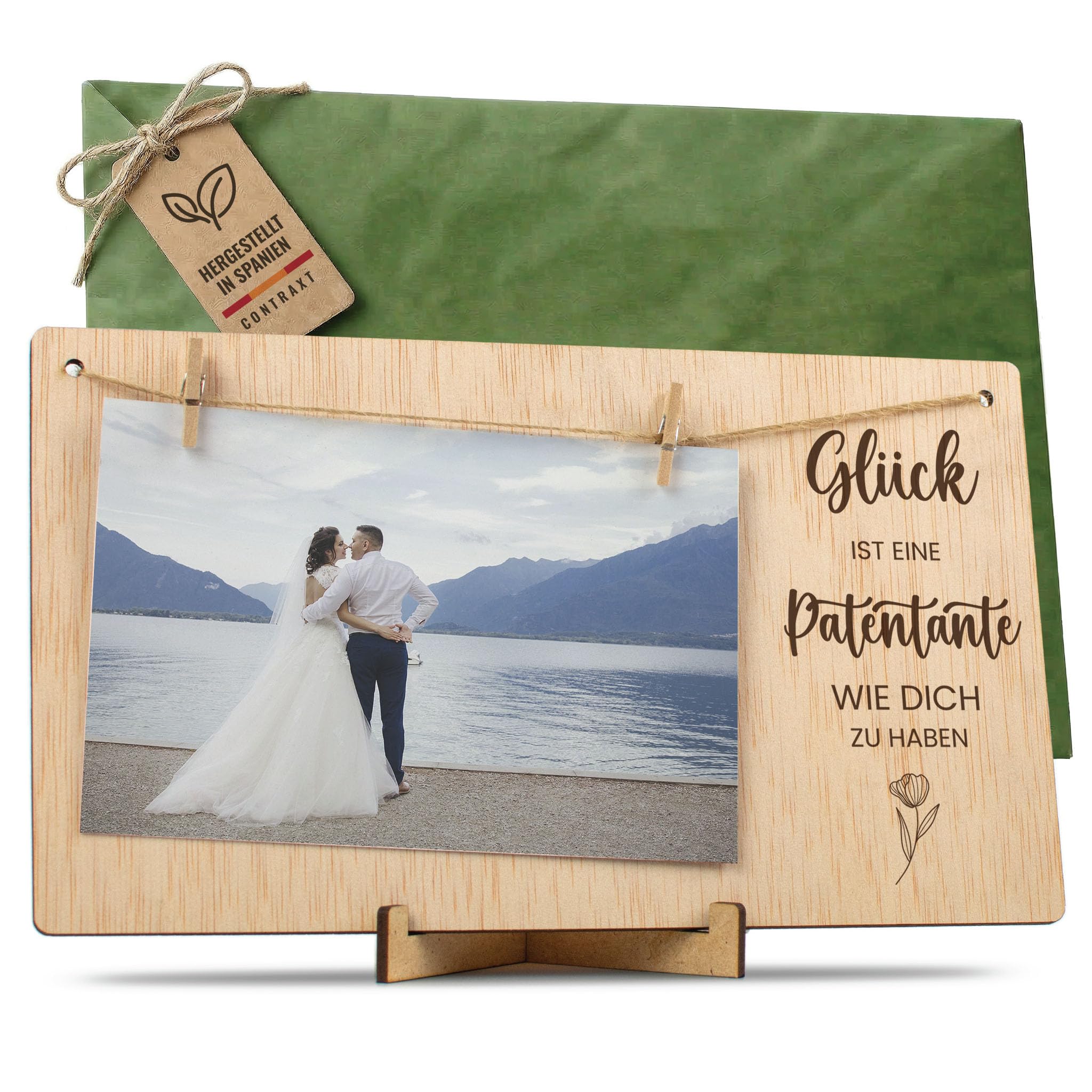 CONTRAXT Marco de Fotos Mama Dia de la Madre. Colgar fotos con pinzas madera natural ideas regalos detalles para mama postal madre primeriza wonderful original (Madre ES) — view 80
