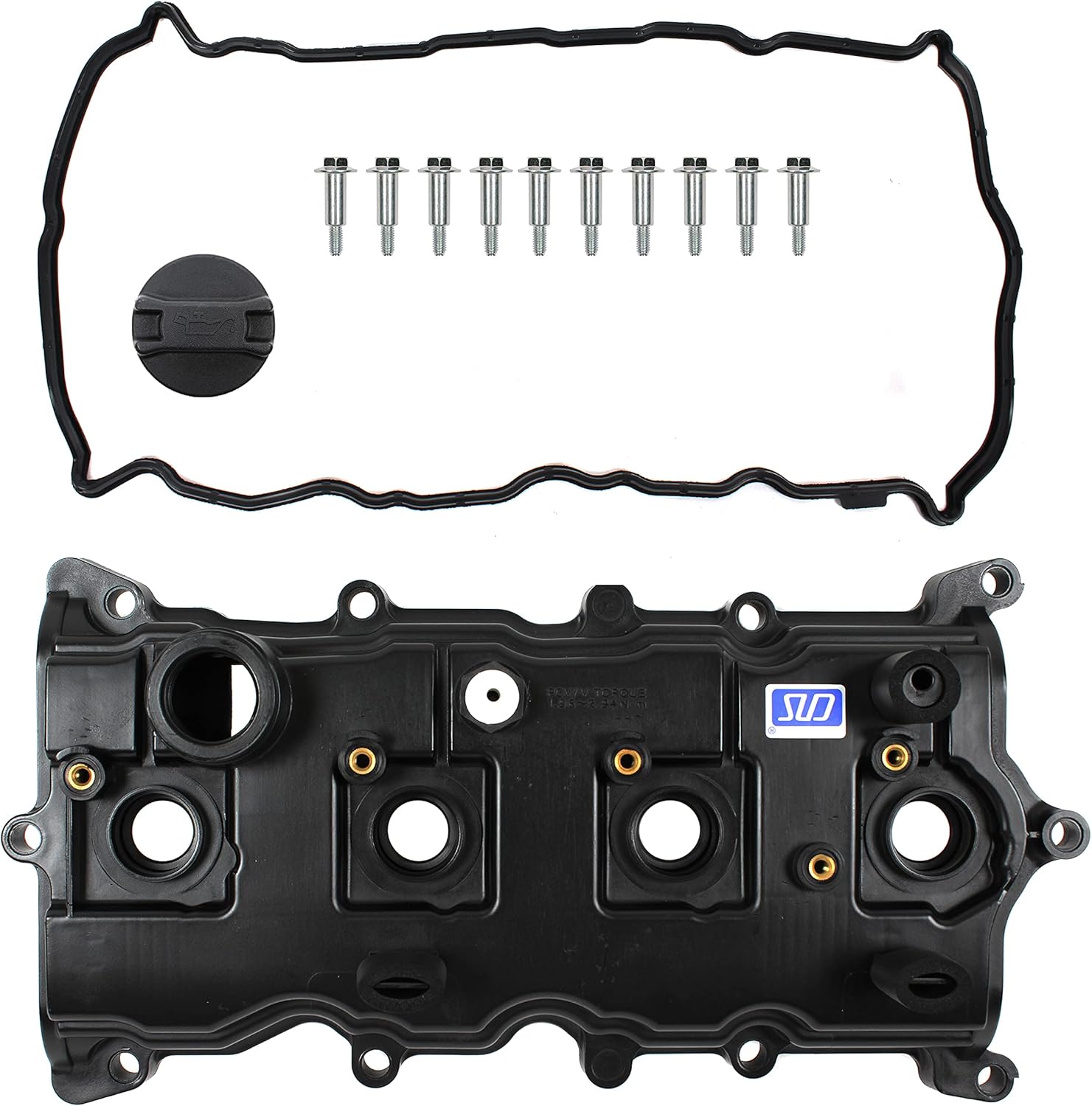 CNS Engine Valve Cover and Valve Cover Gasket Set Compatible with 08-12 Nissan Rogue 2.5L (2488cc/2500cc) DOHC L4