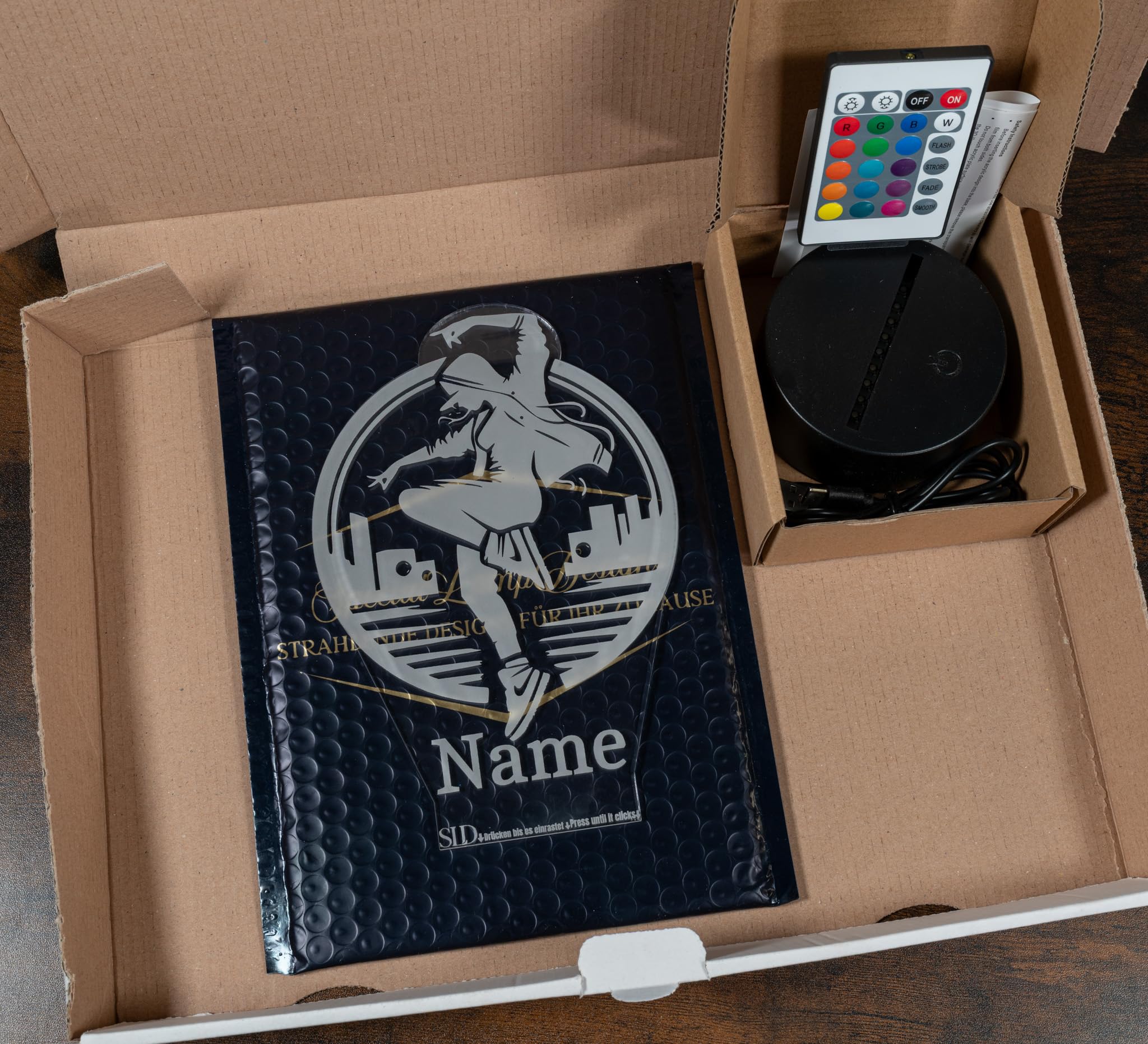 Lampada Hip Hop personalizzata – Luce notturna LED con nome | Regalo di streetdance per ragazze e donne | Lampada decorativa da ballo per cameretta, camera da letto e fan di urban dance