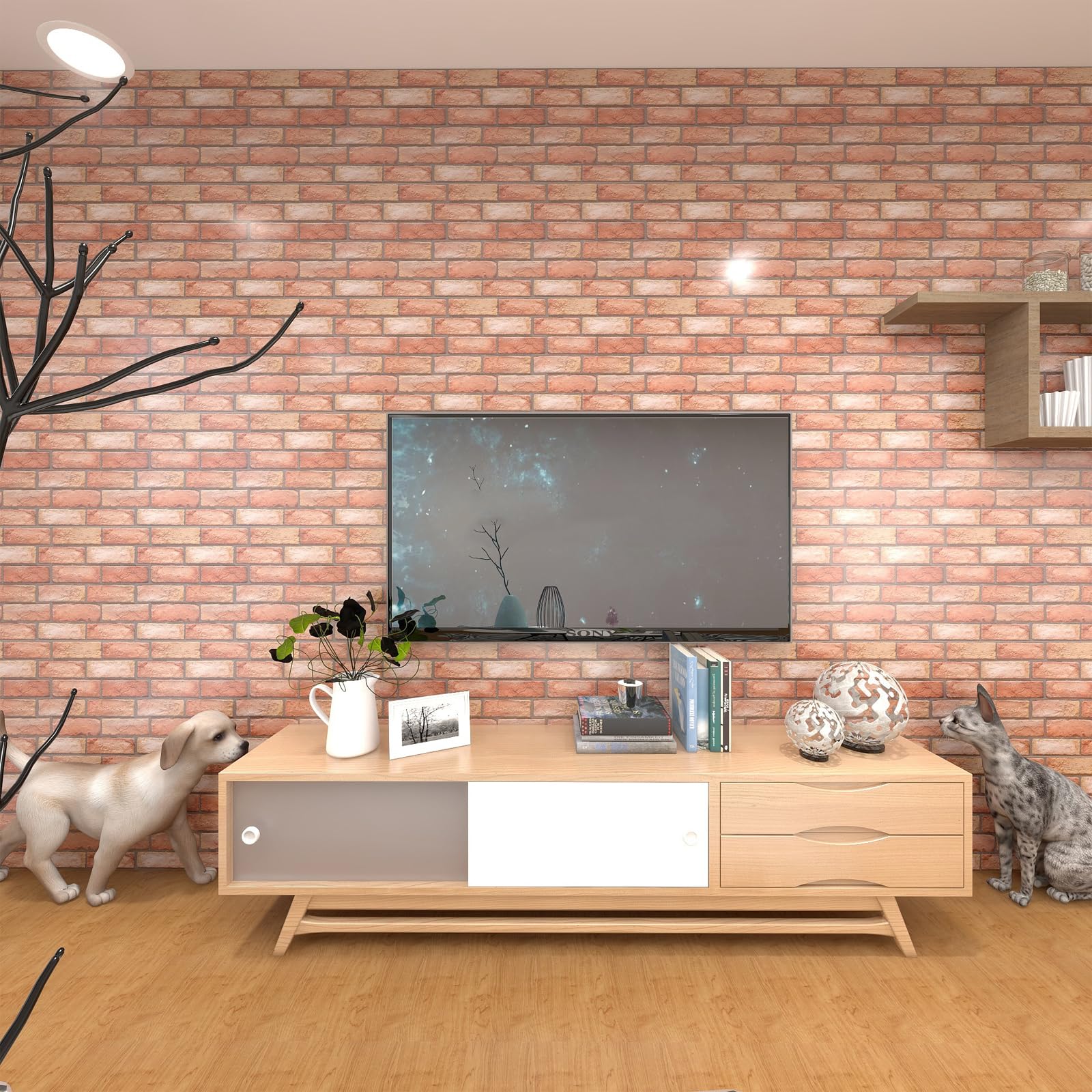 szdianhai 3D-wandpanelen, zelfklevend, 3D-stenen wandpanelen, voor woonkamer, eetkamer, slaapkamer, badkamer en keuken, wanddecoratie, 10 stuks, 30 x 30 cm