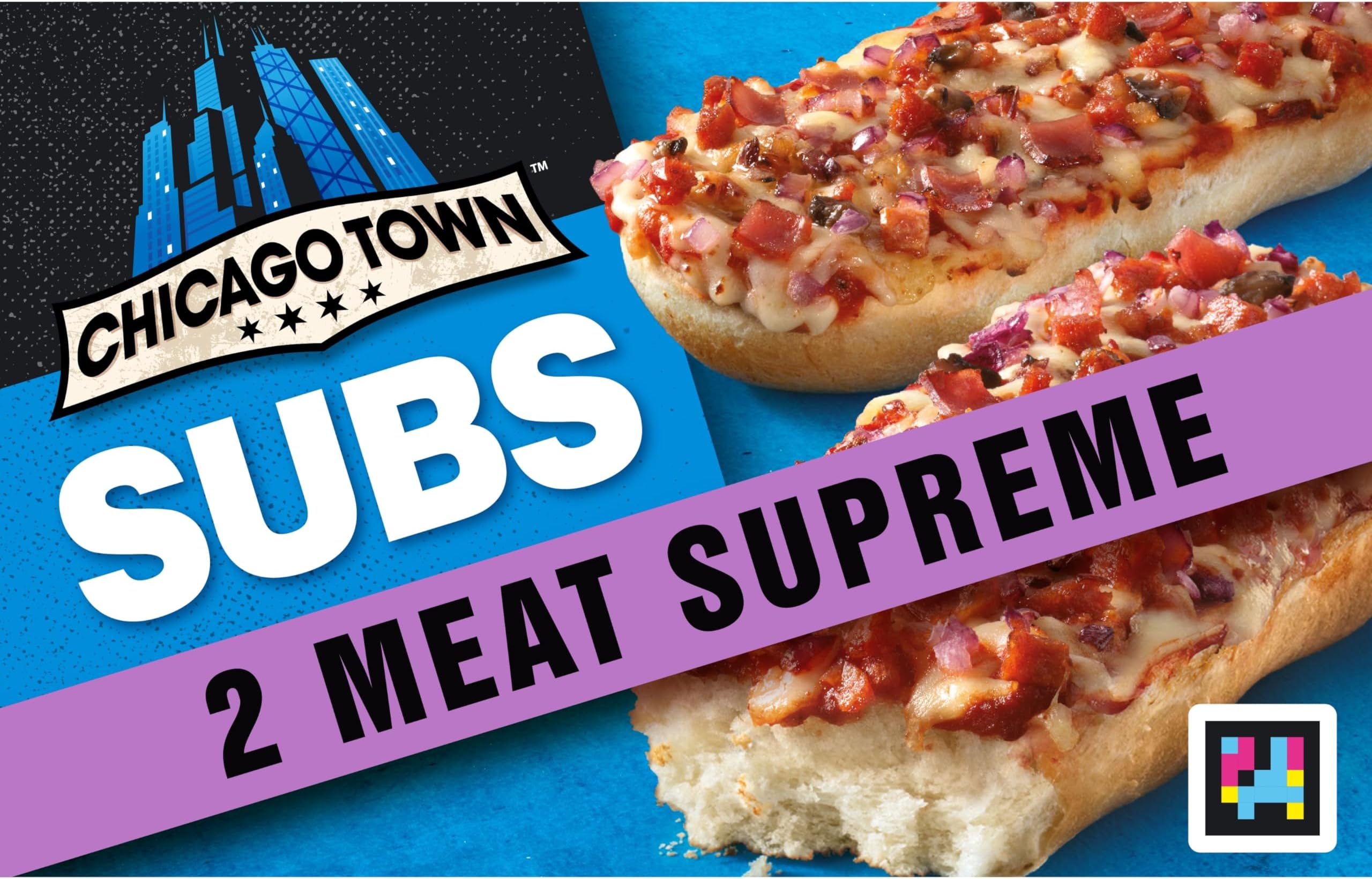 Chicago Town 2 Meat Feast Sub Pizzas, 2 x 125g (Frozen)