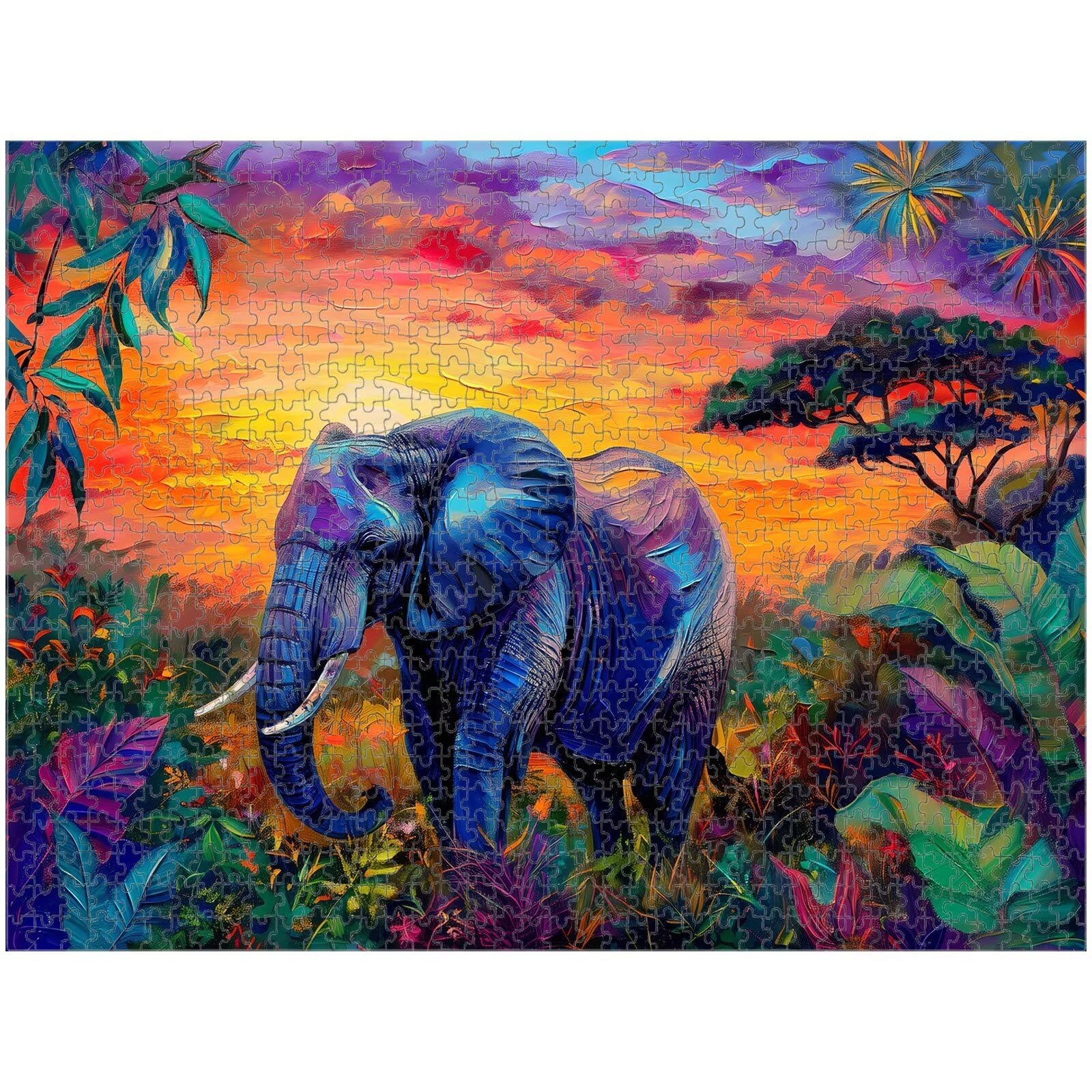 5000 Pezzi Puzzle Adulti - Elefante & Tropicale - Decorazione Murale 1T#22