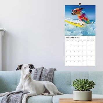 2026-2027 Calendar - 18-Month Wall Calendar 2026-2027 Funny Dog Calendars from Jul. 2026 - Dec. 2027, Wall Calendar with Unruled Blocks, Holidays, 12 x 24(open), Fun Wall Calendars Gag Gifts - Funny Dog