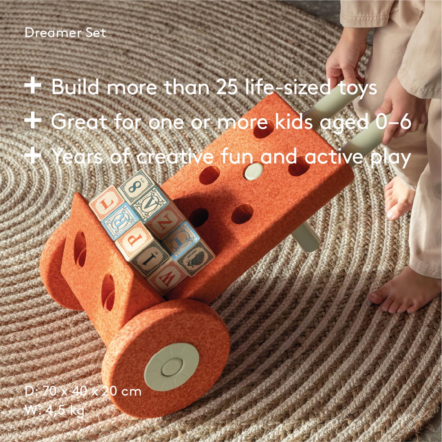 Modu Giocattolo Marca Modello 34 Tlg. Baukasten Starter-Set Playsystem Dreamer Von 0-6 Jahre - Burnt Orange/Dusty Green