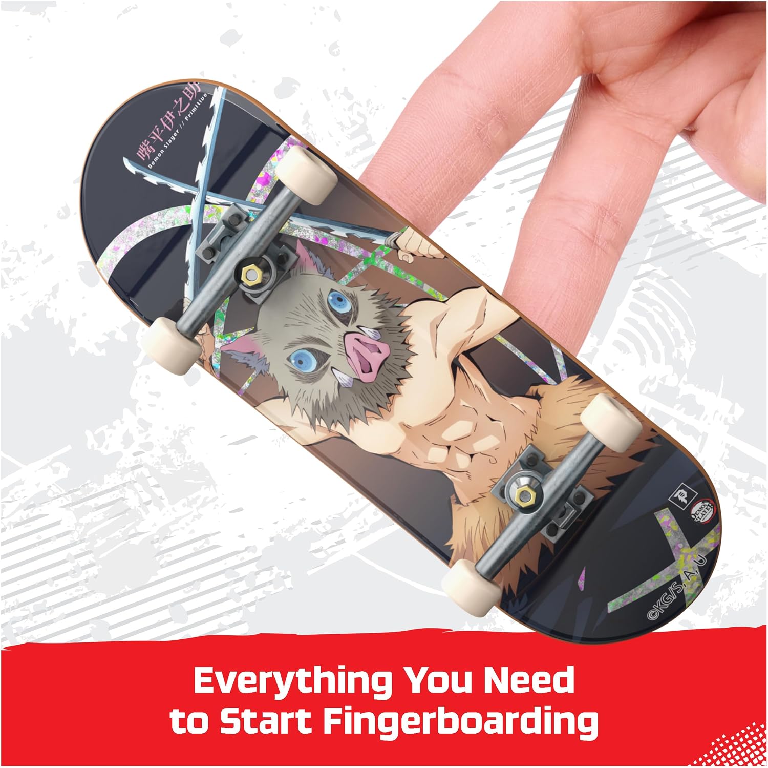Tech Deck Primitive Demon Slayer Ultra DLX Customizable Fingerboards 4-Pack | Customize 4 Boards, Stickers & Grip Tape, Authentic Details, Fidget Skateboard Toy Gifts for Kids & Collectors Ages 6+